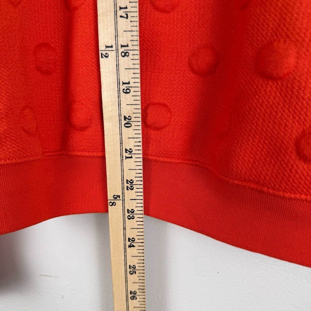 Joy Lab Sweatshirt Womens Small Orange Textured Polka Dot Cut-Out Elbow Crewneck - Picture 14 of 15